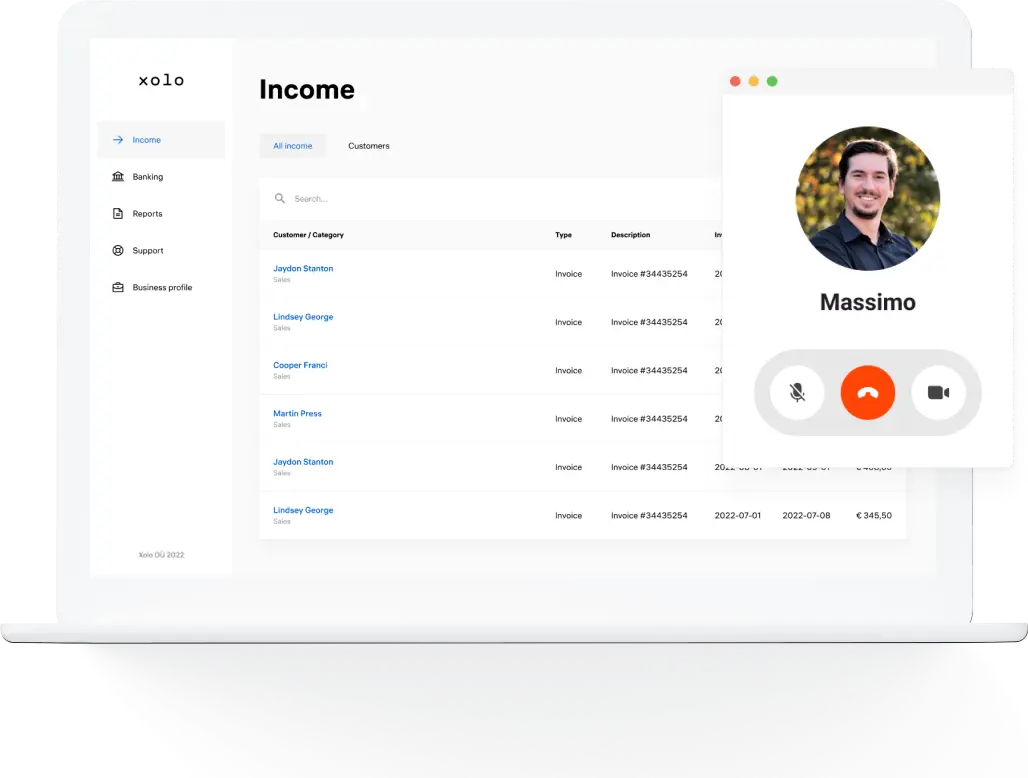 Image of invoices page