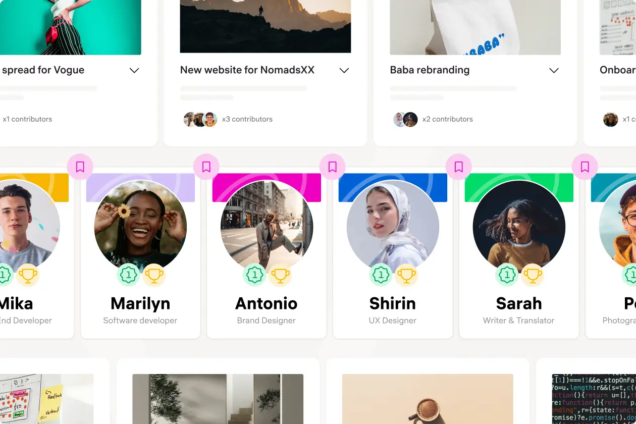 Images of freelancer profiles
